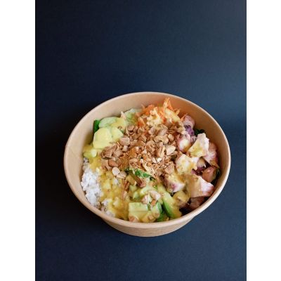 Poke bowl base polpo